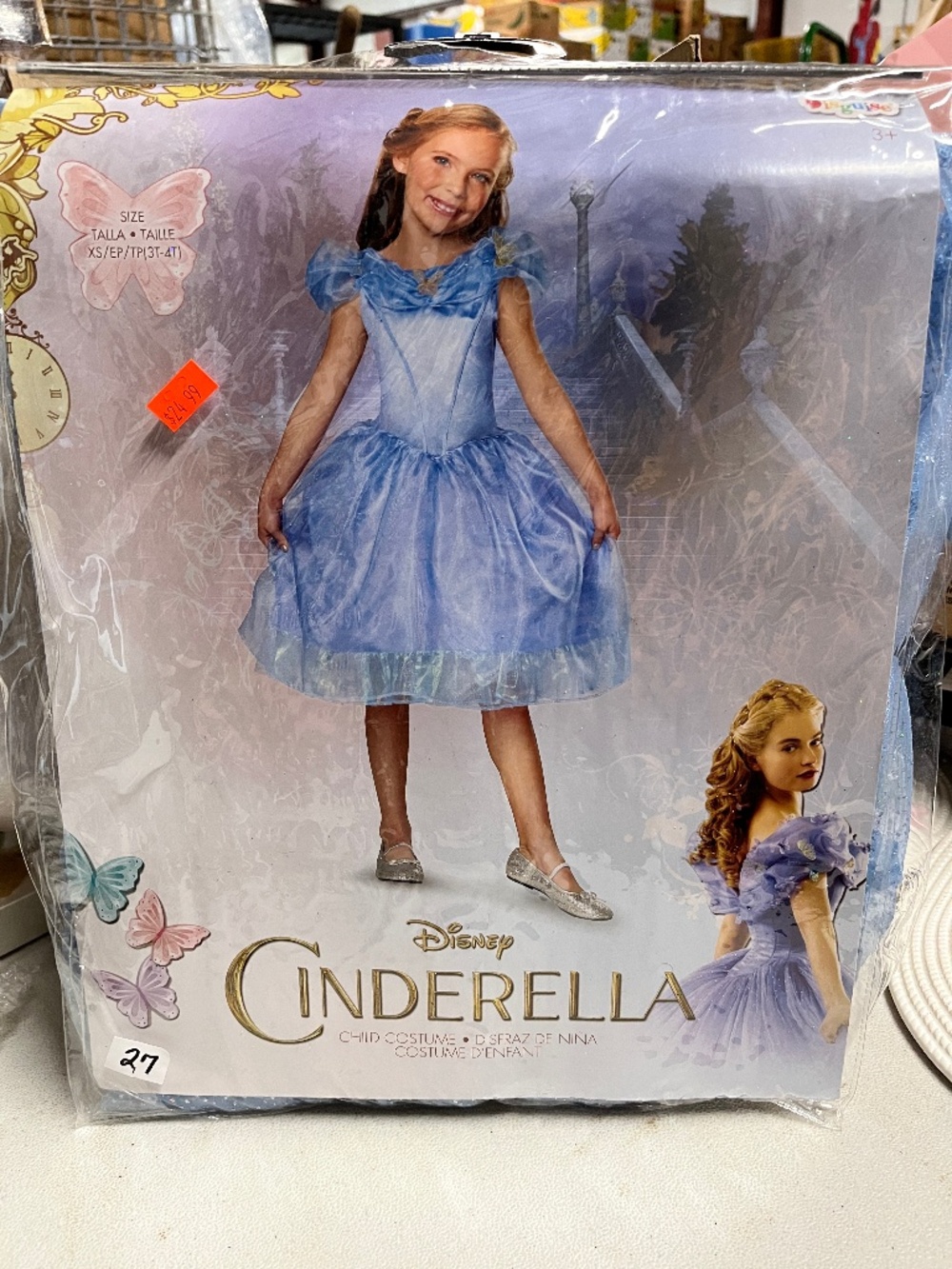 Disney Cinderella Child Costume  Toddler Size XS (3T-4T)  Brand New
